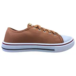 Tênis Moleca Lona Sider/Napa Sardenha Nude/Branco Feminino