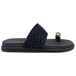Chinelo Papete Beira Rio Napa Turim Preto/Preto Feminino
