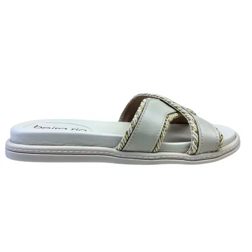 Chinelo Papete Beira Rio Napa Turim Branco Off Feminino