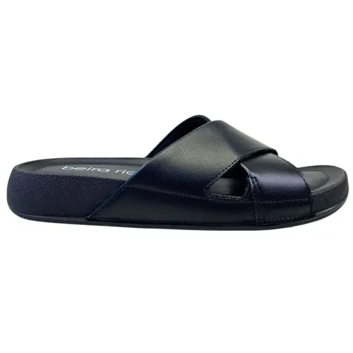 Chinelo Papete Beira Rio Napa Turim Preto Feminino