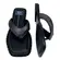 Chinelo Rasteira Moleca Napa Pele Strech Preto-Grafite Feminino