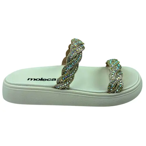 Chinelo Papete Moleca Dourado/Aurora Boreal/Bco Off Feminino