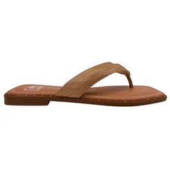 Chinelo Rasteira Moleca Pele Strech Nude-Dourado Feminino