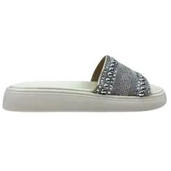 5469.141.29806.99588 SANDALIA FEM. DE USO COMUM C/ SOLA SINT. CABEDAL TEXTIL BRANCO OFF 526/NIQUEL-C