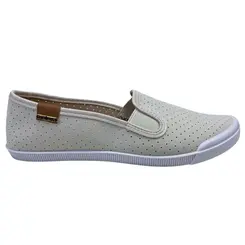 Sapatilha Moleca Microperfuros Branco Off/Camel Feminina