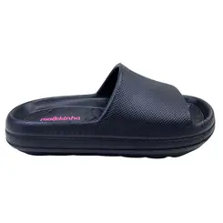 Chinelo Slide Molekinha EVA Preto Infantil Menina