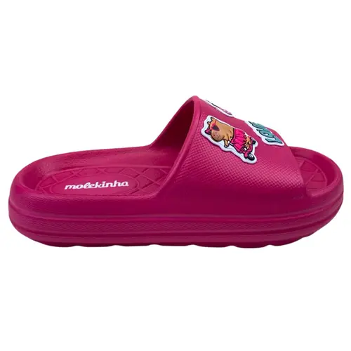 Chinelo Slide Molekinha EVA Pink Infantil Menina