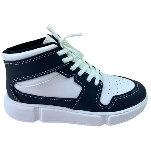 Tênis Molekinho Cano Alto Strech Branco/Preto Menino
