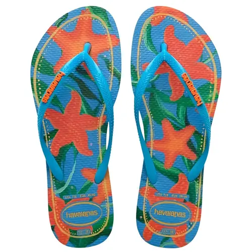 Chinelo Havaianas Slim Tropical Turquesa Feminino