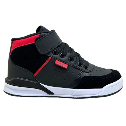 Tênis Via Vip Street Cano Alto Preto/Vermelho Menino