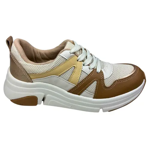 Tênis Modare Branco Off/Tan/Dourado/Manteiga Feminino