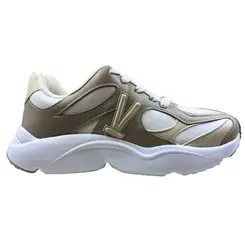 Tênis Vizzano Casual Pelica Branco Off/Cinza Feminino