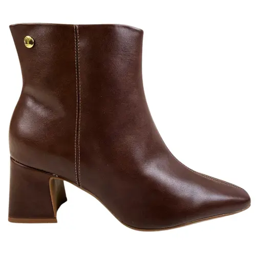 Bota Vizzano Salto Bloco Napa Genebra Café Feminino