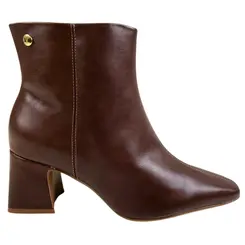 Bota Vizzano Salto Bloco Napa Genebra Café Feminino