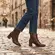 Bota Vizzano Salto Bloco Napa Genebra Café Feminino