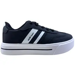 Tênis Adrun Slim Kids Preto/Branco Menino