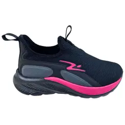 Tênis Adrun Speed Flex Kids Preto/Fucsia Menina
