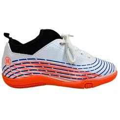 Chuteira Molekinho Branco/Coral Neon/Azul/Preto Menino