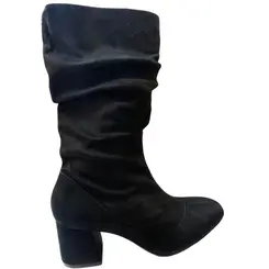 Bota Beira Rio Camurça Strech Duo Preto Feminina