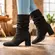 Bota Beira Rio Camurça Strech Duo Preto Feminina