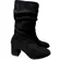 Bota Beira Rio Camurça Strech Duo Preto Feminina