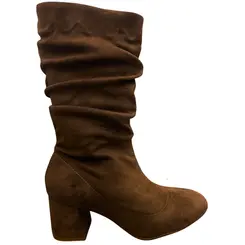 Bota Beira Rio Camurça Strech Duo Camel Feminina