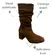 Bota Beira Rio Camurça Strech Duo Camel Feminina