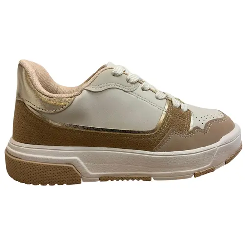 Tênis Vizzano Branco Off/Bege/Tan/Dourado Feminino