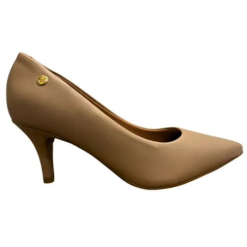 Sapato Scarpin Vizzano Salto Fino Pelica Bege Feminino