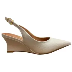 Sapato Vizzano Slingback Casual Branco Off Feminino