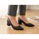 Sapato Vizzano Scarpin Salto Bloco Pelica Preto Feminino