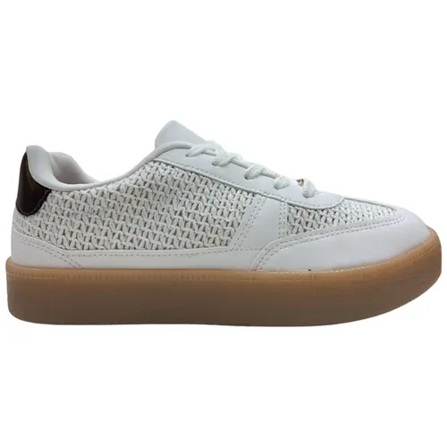 Tênis Vizzano Tecido Tramado Branco/Cacau Feminino