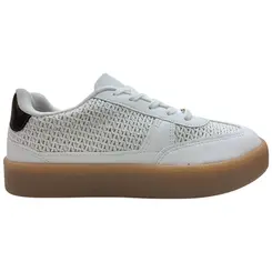 Tênis Vizzano Tecido Tramado Branco/Cacau Feminino