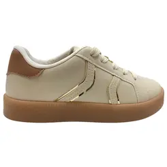 Tênis Molekinha Casual Branco Off/Nude/Dourado Menina