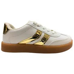 Tênis Molekinha Napa Turim Branco/Dourado Menina