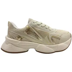 Tênis Molekinha Nylon Kansas Branco Off/Dourado Menina