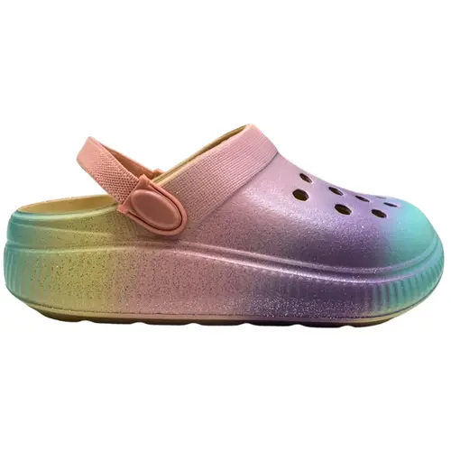 Clog Molekinha Eva/Elastico Creme/Multicolor Menina