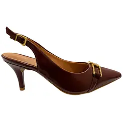 Sapato Vizzano Slingback Imperiale Dark Carmim Feminino