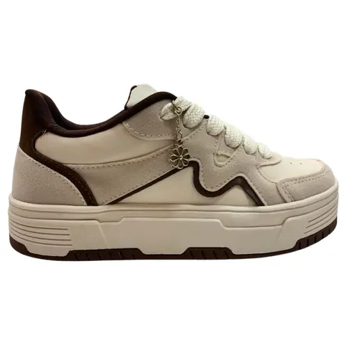 Tênis Nadia Talita Adulto Creme/Café Feminino