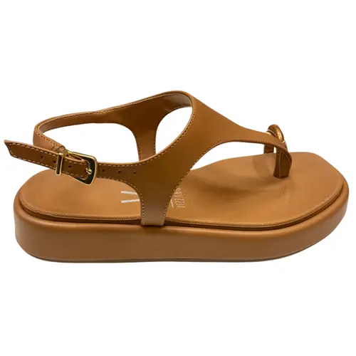 Sandália Vizzano Flat Anel Dedo Pelica Camel Feminina