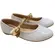 Sapatilha Molekinha Verniz/Brilho Branco/Dourado Menina
