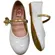 Sapatilha Molekinha Verniz/Brilho Branco/Dourado Menina