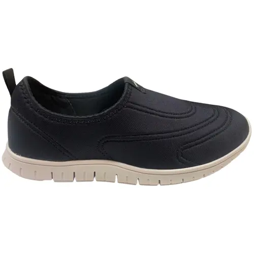 Tênis Actvitta Slip On Gaspea Lycra Preto/Branco Feminino
