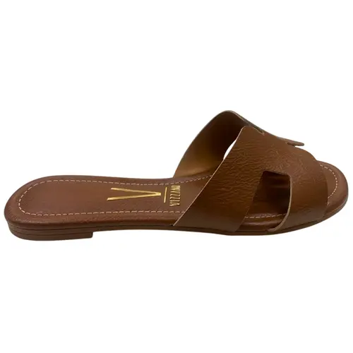 Rasteira Vizzano Flat Napa Calf Mocca Feminina